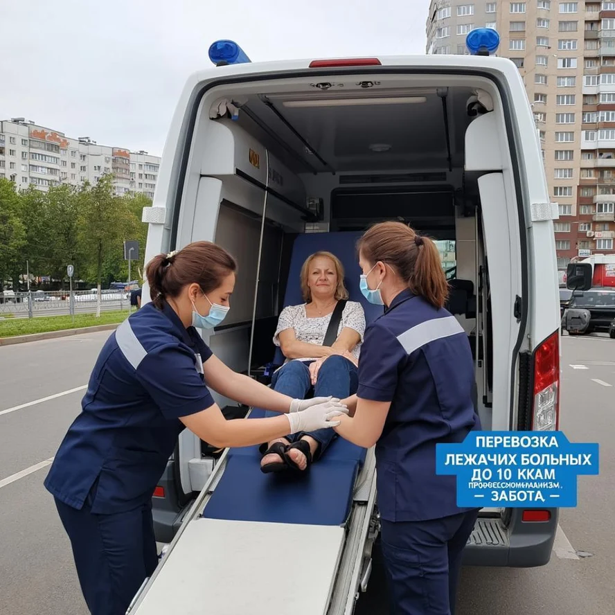 Перевозка лежачих больных до 10 км от МКАД